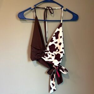SHEIN Brown and White Cow Print Crop Top